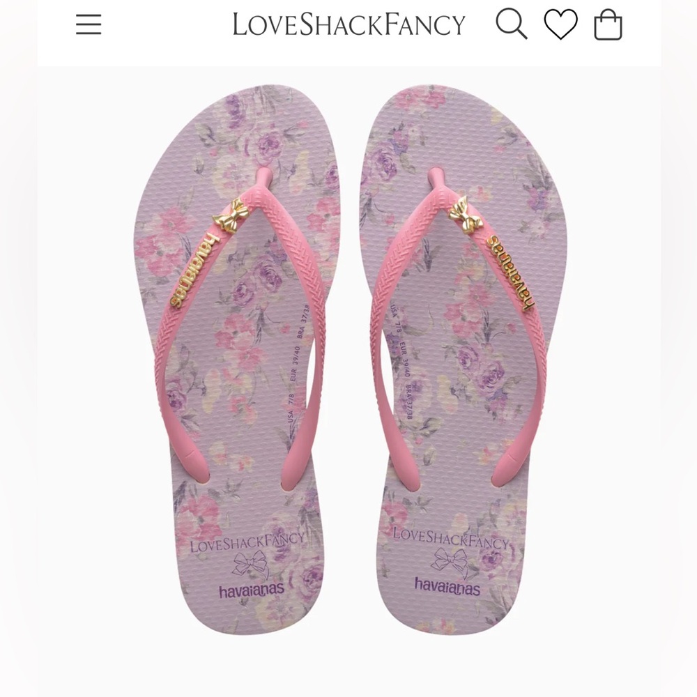 Pink Floral Flip Flops